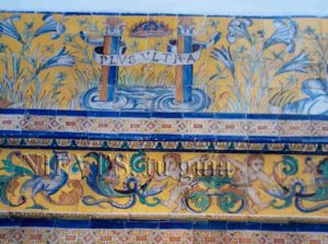 Detalles de la cerámica de azulejos del Alcázar de Sevilla