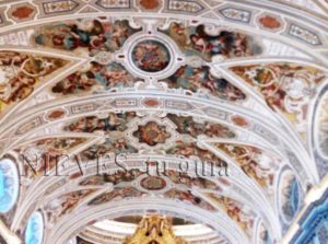 Details of the frescoes in the vaults of the Church of San Luis de los Francesa in Seville