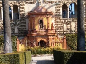 Details of the gardens of the Alcazar of Seville